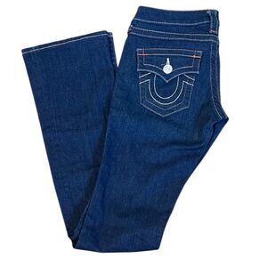 True Religion Women's Boot Cut Jeans in Dark Blue Size 25